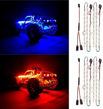 RC Cars LED Light Strips Blue Red for rucks Airplanes Boats Drones Fixed Wing AR Wing Model Underglow Light Waterproof