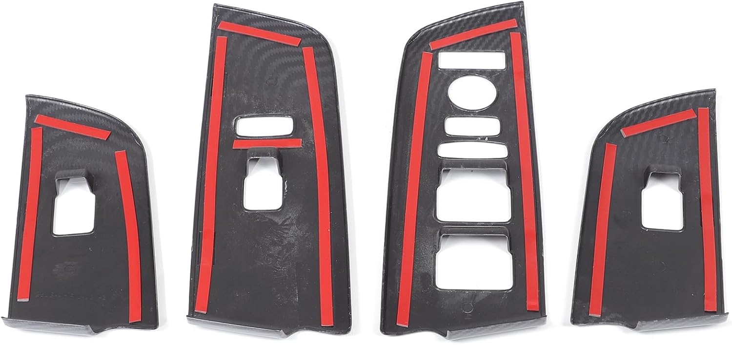 Window Lift Switch Panel Cover Trim for Honda Pilot 2023-2024/ Passport 2026 Accessories Door Window Control Button Switch Panel Bezel Frame Door Glass Lifter Switch Panel Cover ABS (Carbon Fiber1)