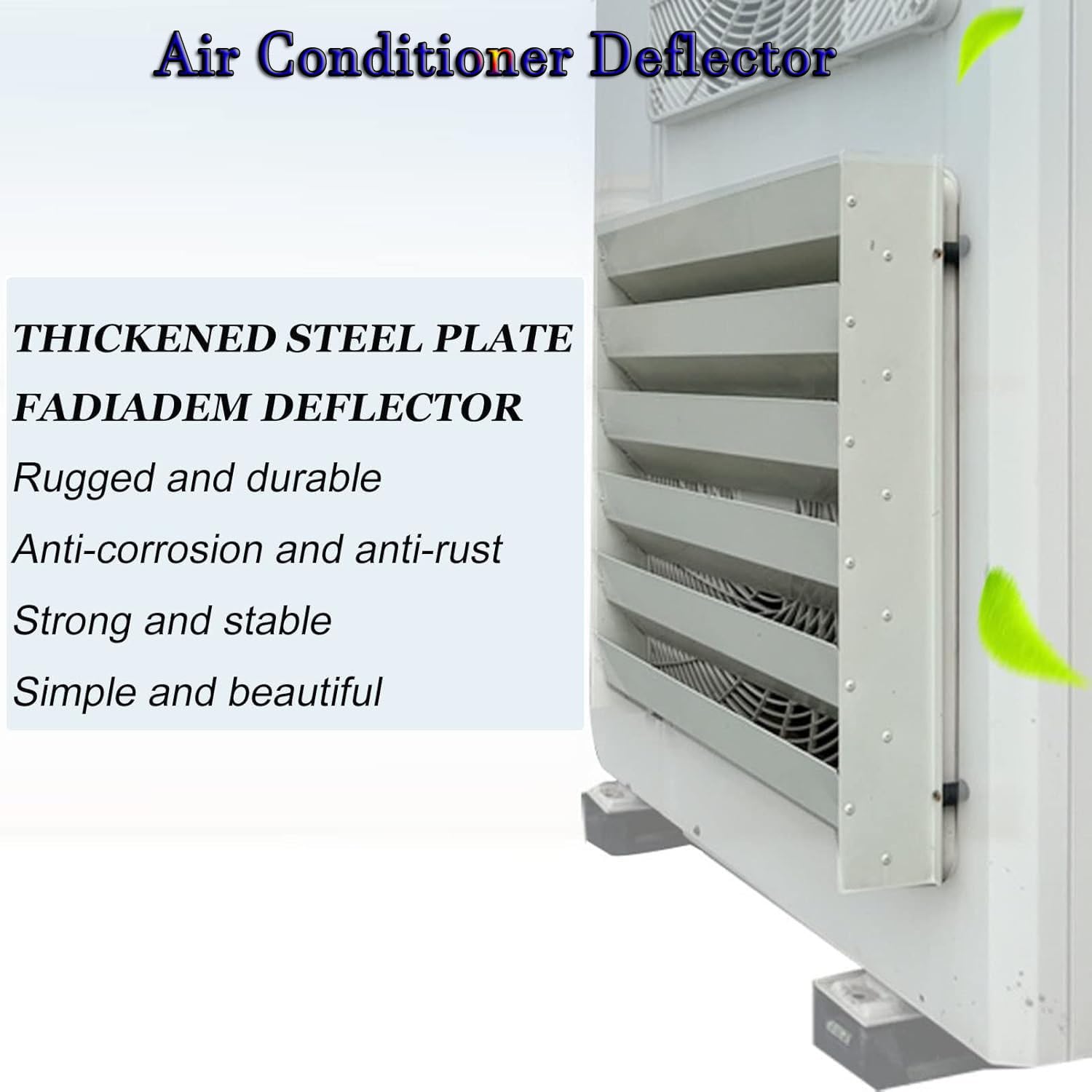 Deflettore per Condizionatore D'aria per Unità Esterne, Schermo Di Protezione per Bocchette Di Ventilazione in Acciaio Inossidabile,Round-58 * 58cm
