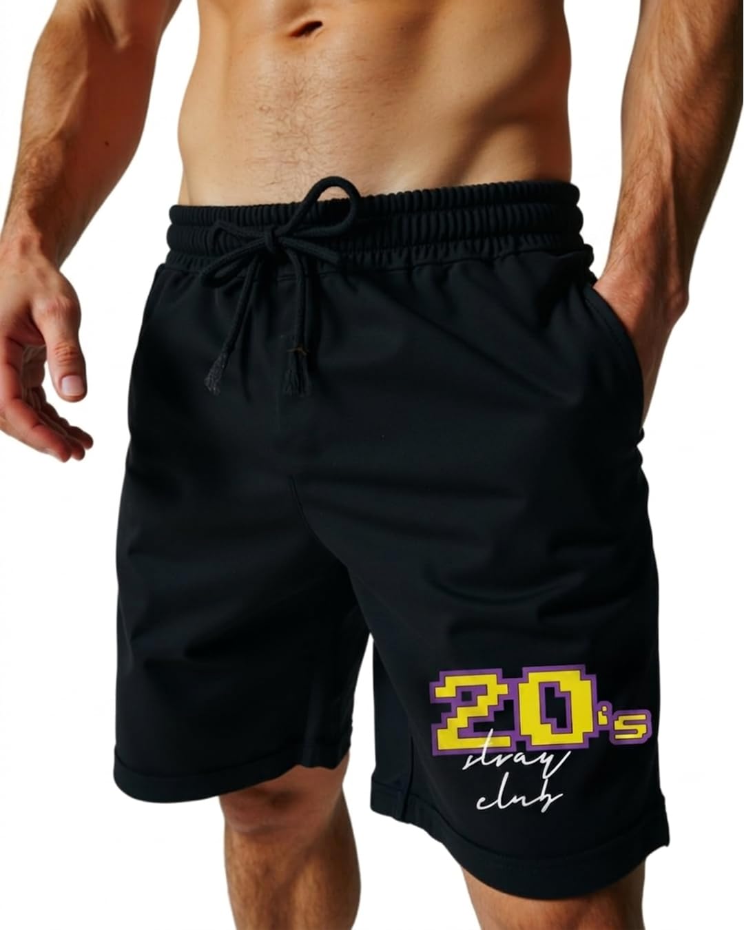 mad over print Men Shorts with Soft Waistband Loose Structure Side Pockets Plain Fabric tie Front Flat Shape Open Leg Space Calm fit Smooth Touch fold Style Warm Weather wear-picture-54