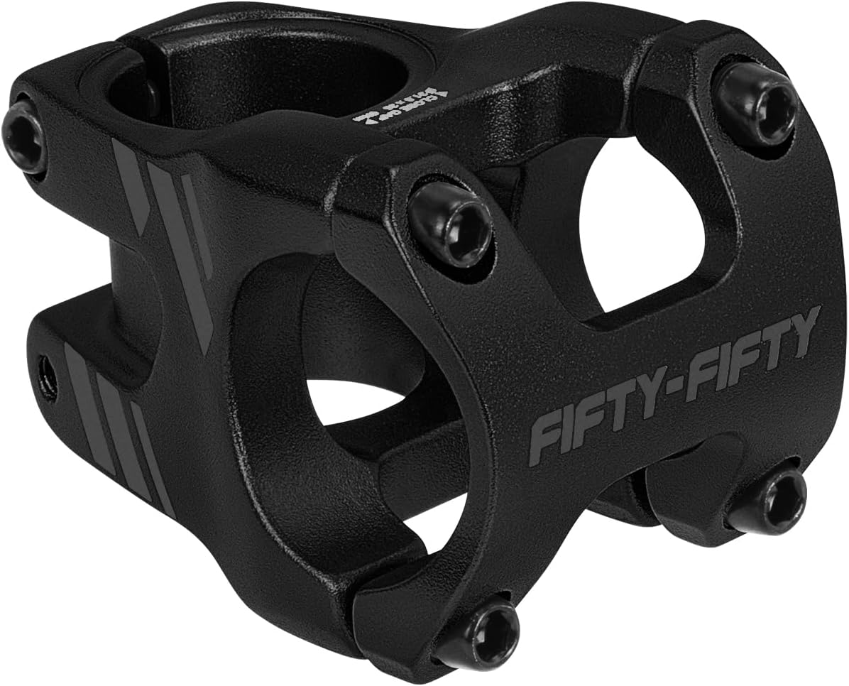 FIFTY-FIFTY Mountain Bike Stem, Aluminum Alloy Short MTB Stem | Suitable for 1-1/8 Steer Tube, 31.8mm Diameter Bicycle Handlebar, Fits All Mountain, Enduro, Downhill, Freeride