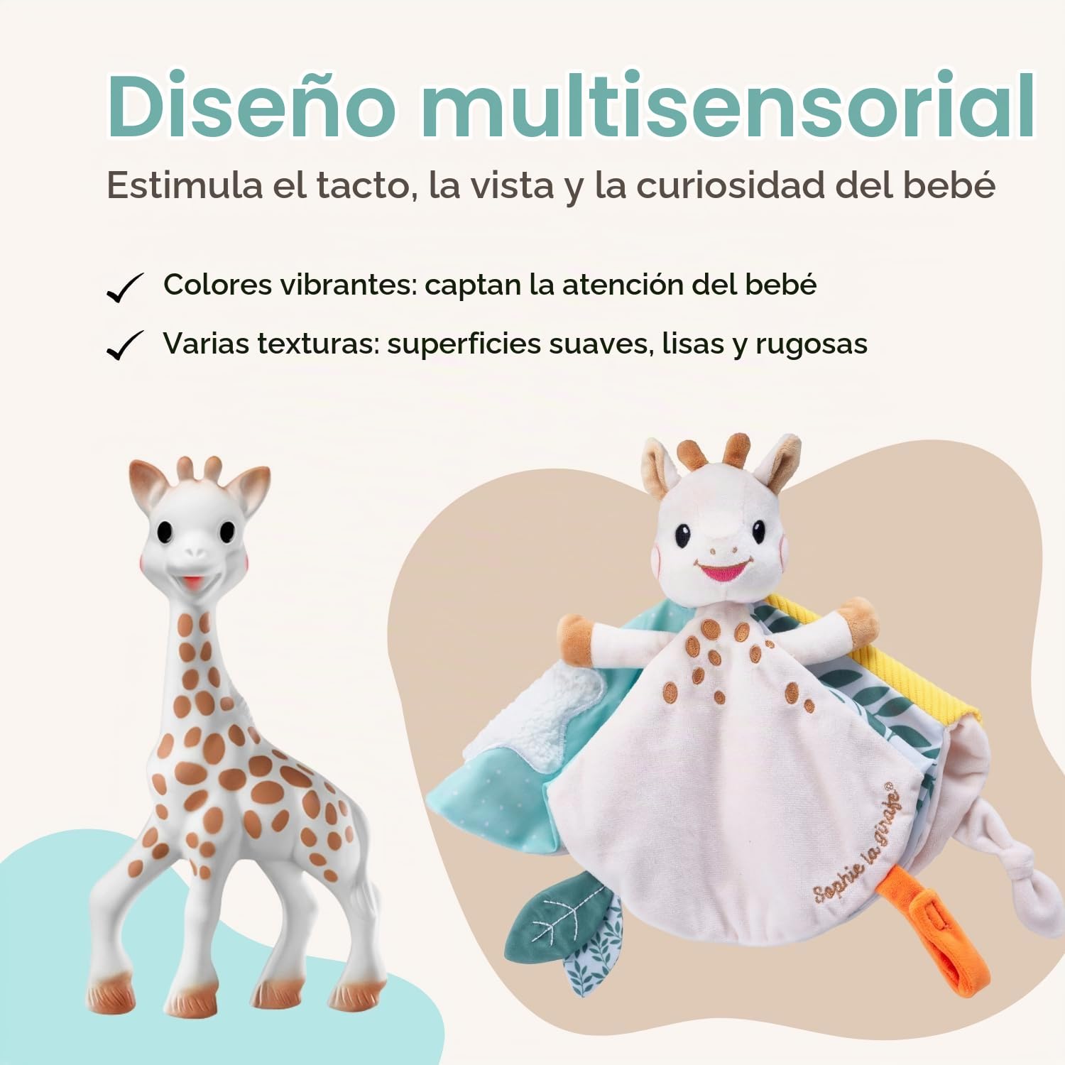Vulli – Estuche Sophie La Jirafa y su Doudou – Juguete de bebé 0 Meses+ – Caucho natural y textiles Sensoriales – Doudou con enganche Chupete – Idea de regalo para nacimiento – Colección Había una vez