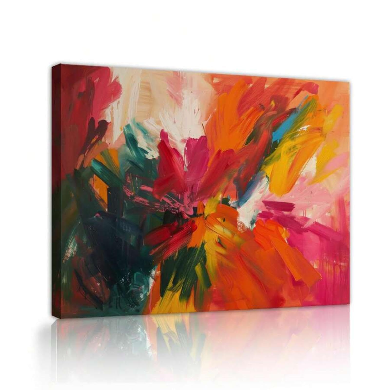 Art mural graffiti peinture aquarelle multicolore sur toile encadrée