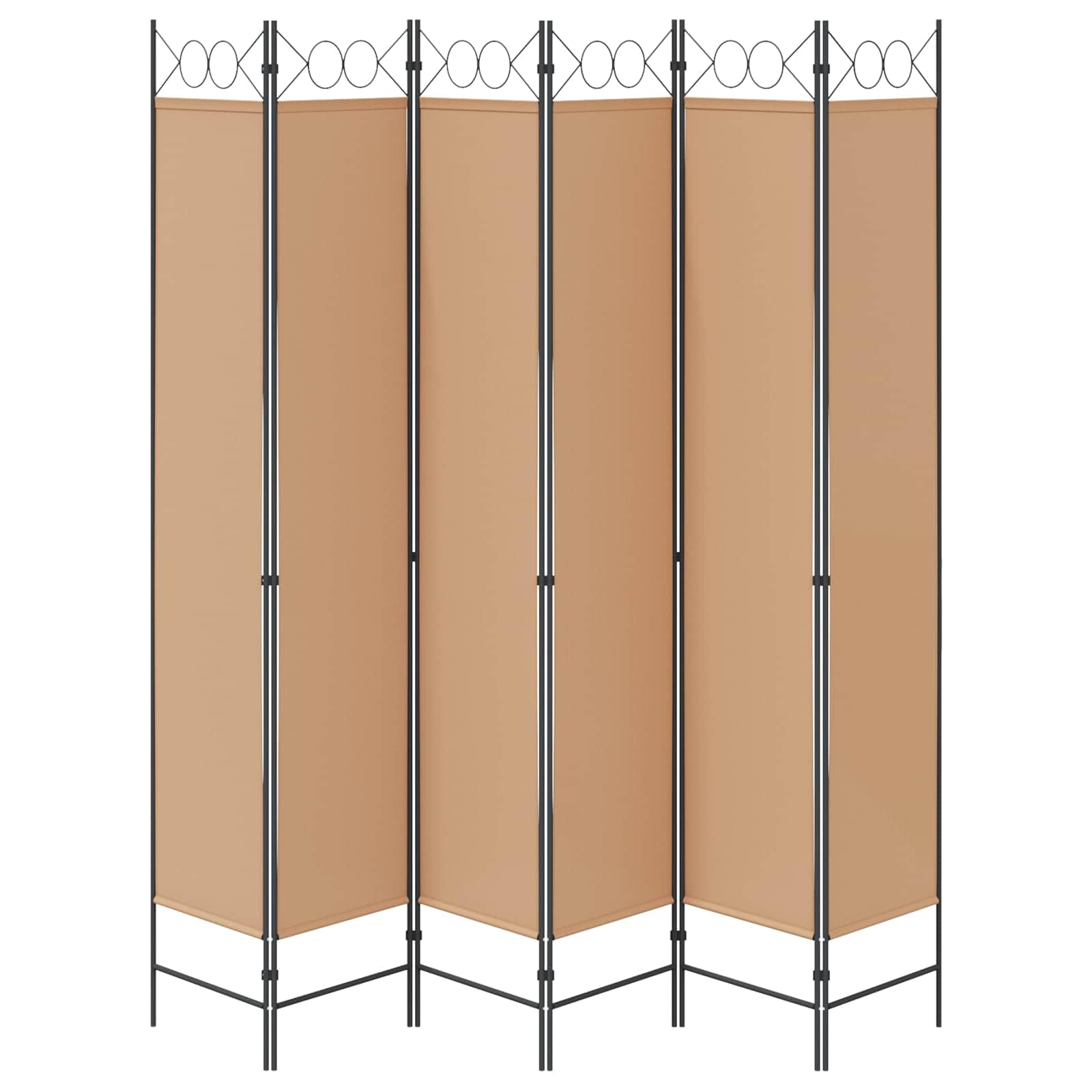Paravent 6 pièces beige 240 x 220 cm en tissu pliable brise-vue polyvalent pour salon, chambre à coucher, bureau, balcon, occultant, séparation, autonome, intérieur et extérieur