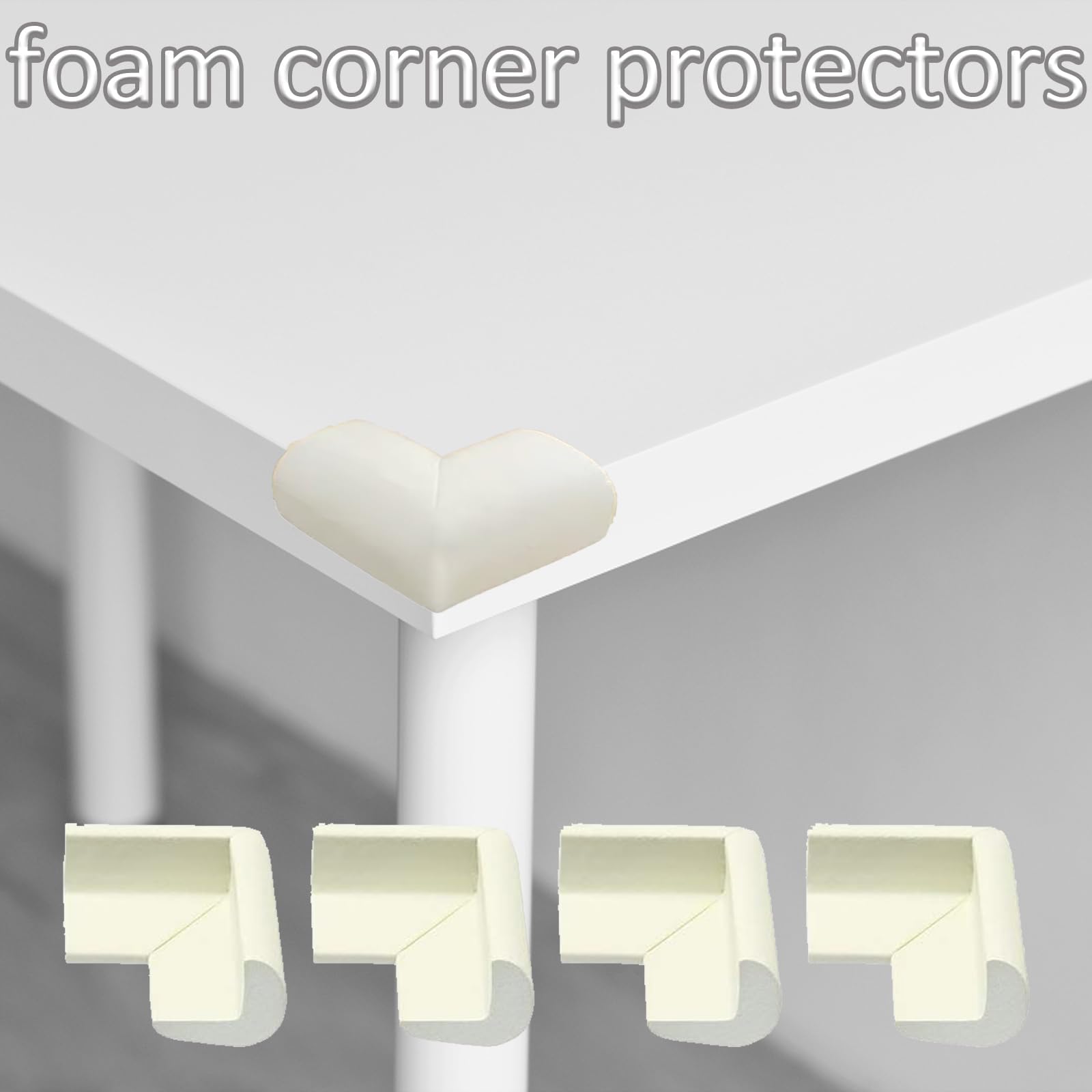 Niksultant 6 PCS Corner Protectors Foam Corner Protectors Edge Protector 2m Foam Safety Strip and 4 Corner Cushion Protector Set including a tape Furniture and Tables Child Baby Proof Bumpers?White? - Image 4