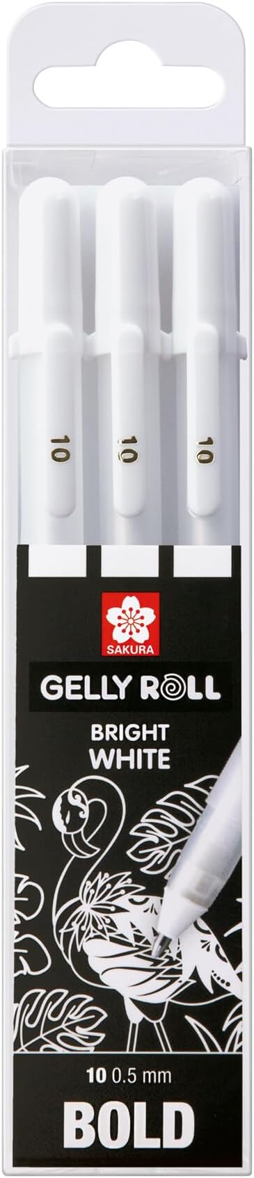 Gelly Roll Basic - Bright White Gel Pen Set - Bold 1.0 mm Nib - Opaque White Ink for Dark Paper - Set of 3 Pens - Ideal for Hand Lettering, Comics, and Mixed Media