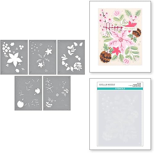 Miniatura 2 de Spellbinders Troqueles grabados con flores navideñas, metal