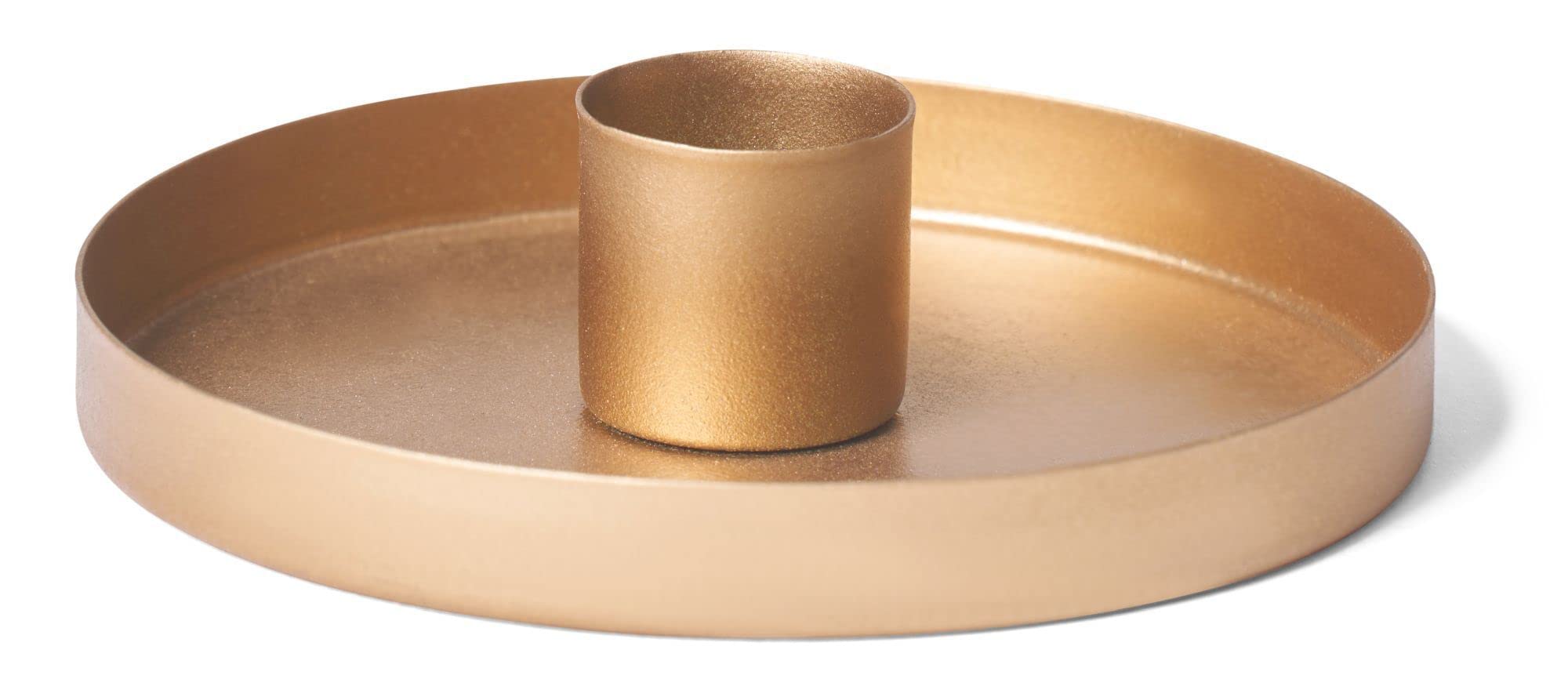 Novaliv 12er-Set Stabkerzenhalter 9cm Metall rund Kerzenpick matt Gold Weihnachtsdekoration Candle Holder Kerzenhalter Tafelkerzen scandic chic Adventskranz Kerzenteller Dekoschale Weihnachtskranz