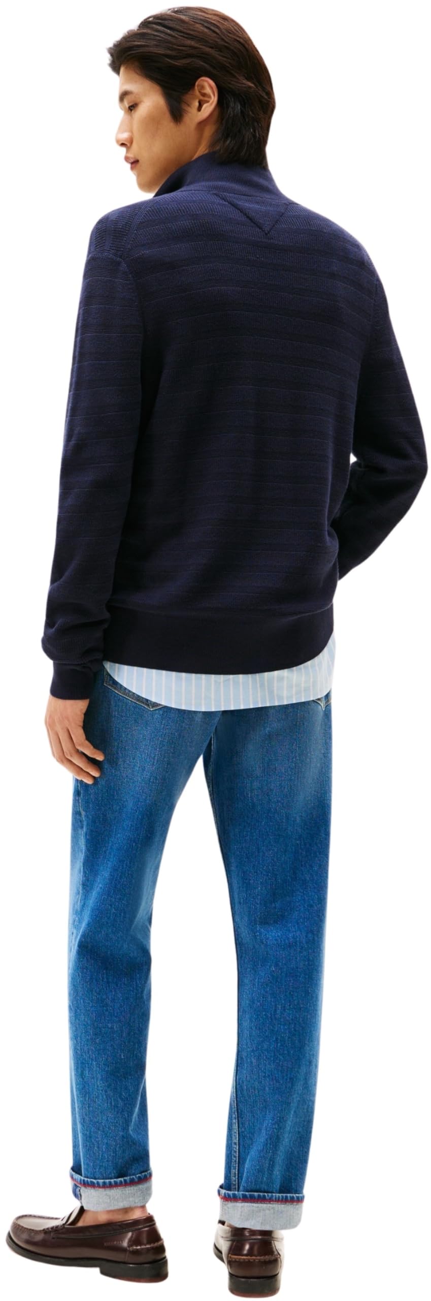 Tommy Hilfiger Stripe Structure Zip Thru Mw0mw40693 Suéter con Cremallera Hombre