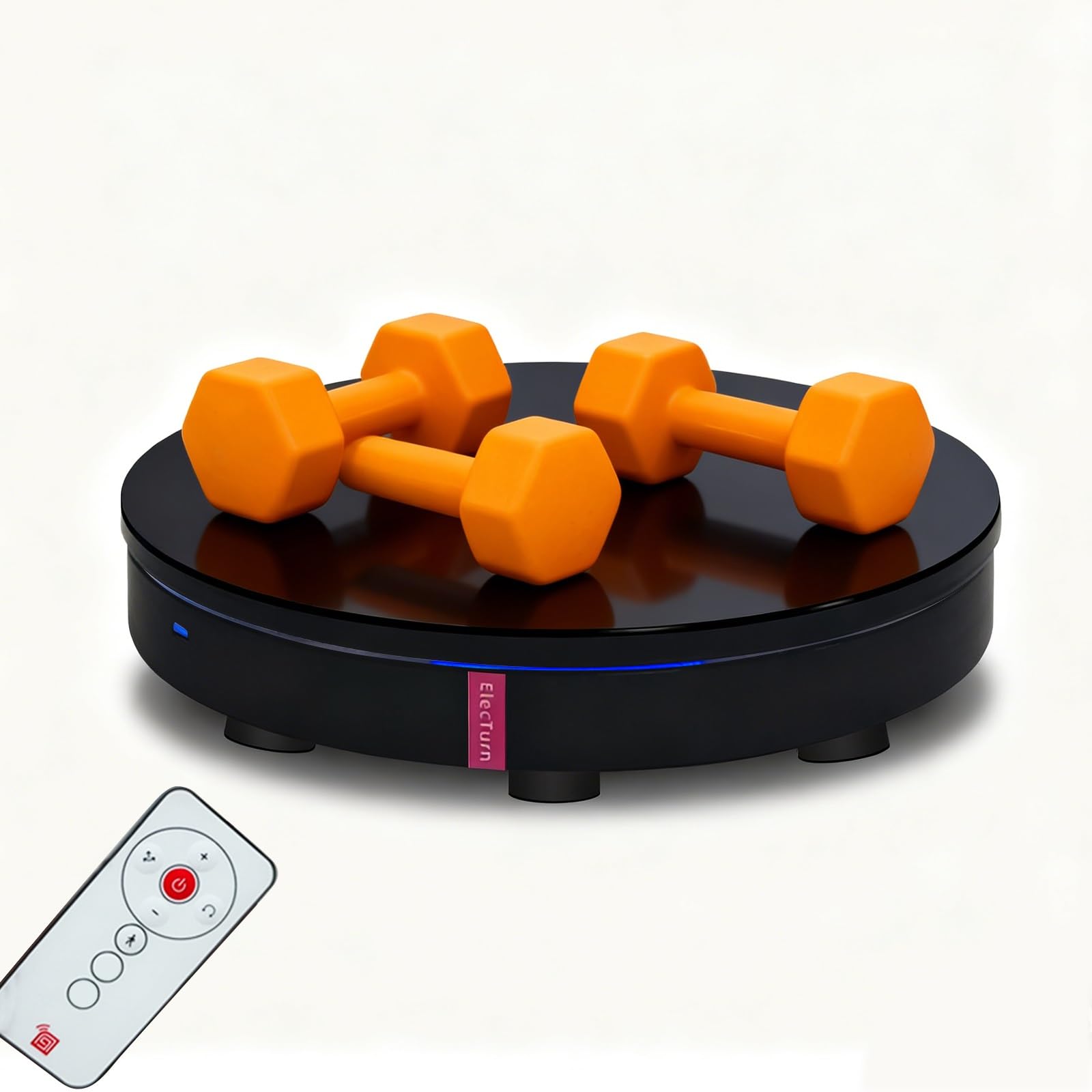 360° Base Girevole Elettrica, Piatto Girevole Elettrico, Carico 150 kg, Supporto Rotante per Fotografia, Scanner 3D, Display per Impieghi Gravosi(Black,20cm/8in)