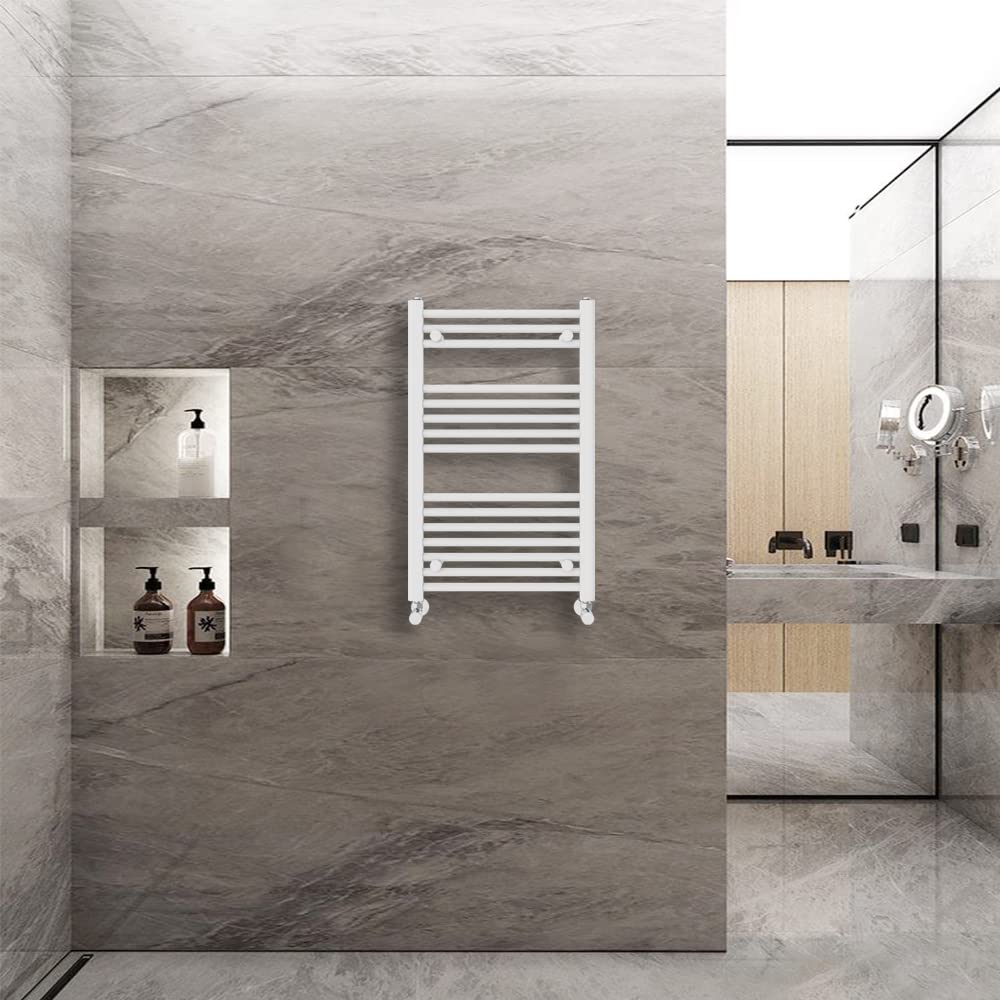 (800X500mm) Warmehaus Straight Heated Towel Rail Central Heating For Bathroom Kitchen Radiator Ladder White 5063021967054