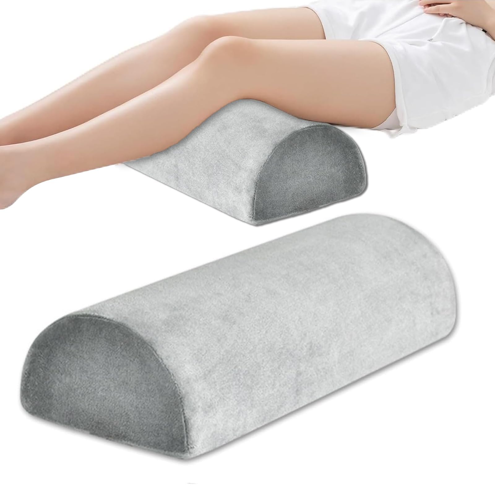 Half Moon Memory Foam Pillow,Bolster Pillow for Legs,Knees,Lower Back