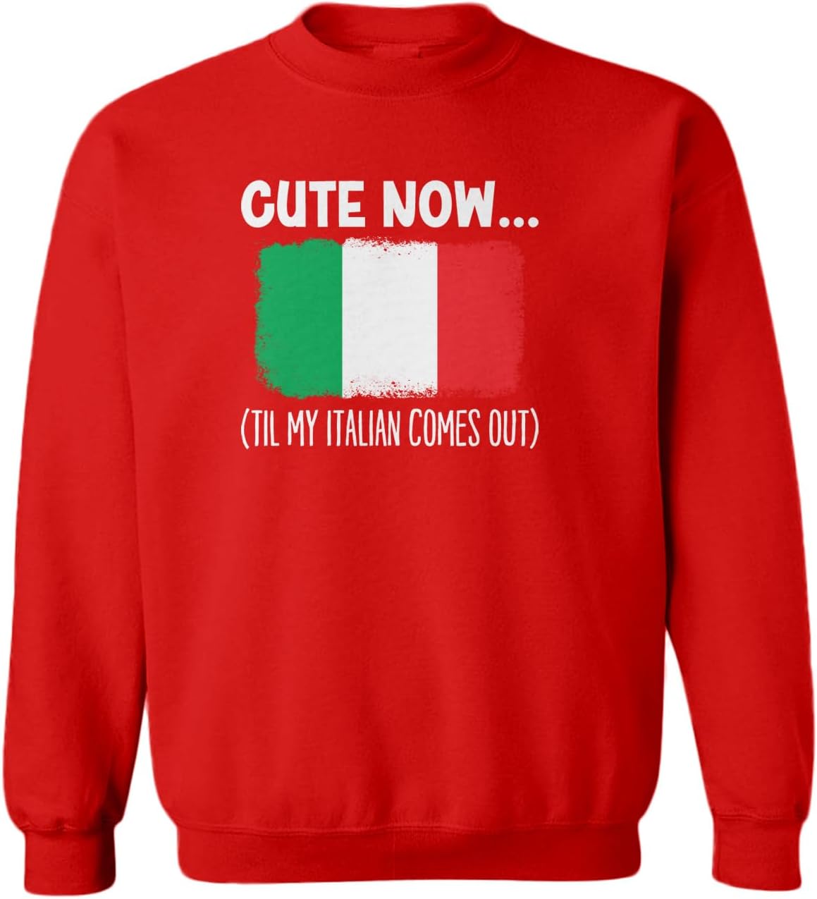 Tcombo Cute Now… Til My Italian Comes Out Toddler Fleece Crewneck Sweater