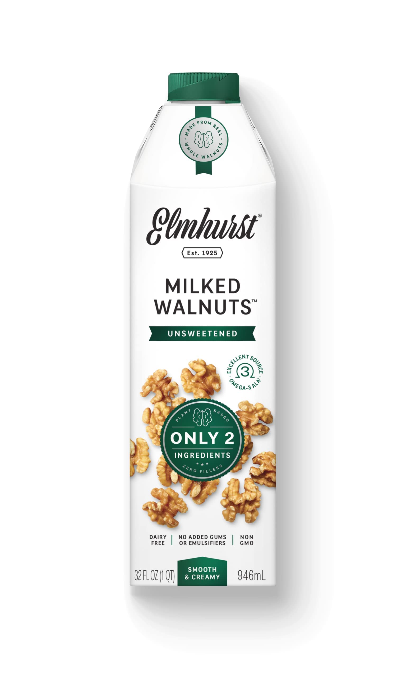 Elmhurst, Milk Walnut Unsweetened Omega 3, 32 Fl Oz