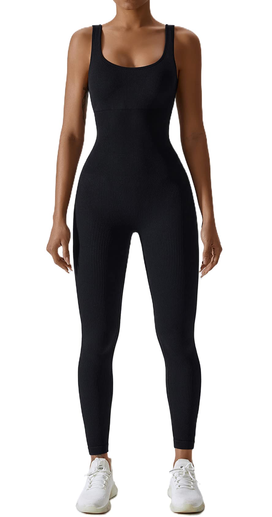 GXIN Mono de una pieza para mujer de entrenamiento y yoga acanalado camisetas sin mangas Monos de ejercicio