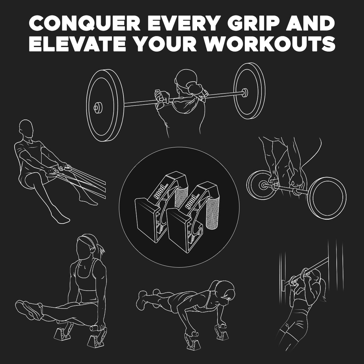 Neutral Grip Pull Up Handles & Pushup Handles Good..Grips for Pulling and Pushing - Pull Up Handles, Barbell Handles & Push Up Handles For Floor - Pullup Handles For Banded Pulls, Deadlifts & Pushups