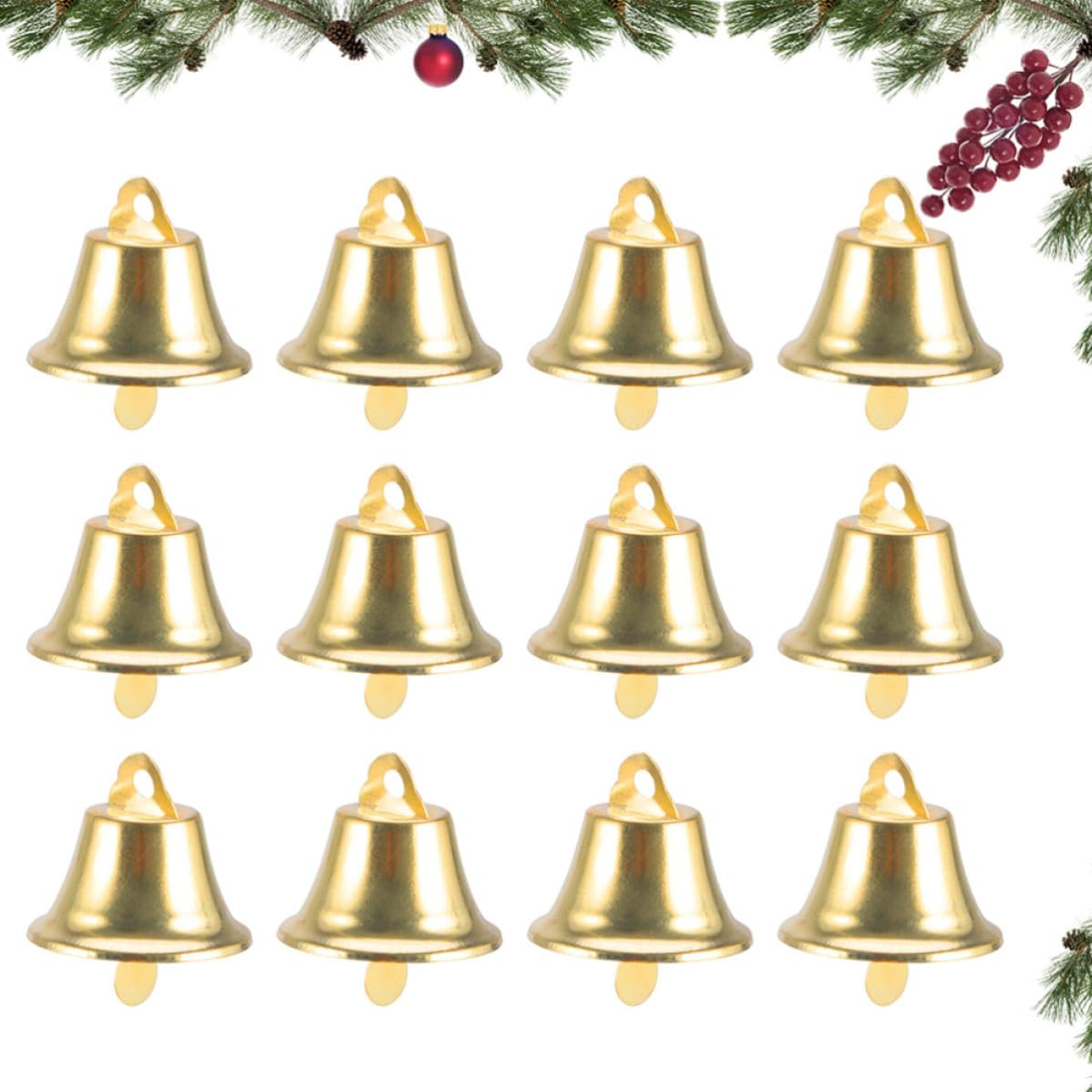 Campanas Navideñas Doradas Adornos DIY Creativos para Colgar de Hierro 120 y Pequeños en Árbol de Navidad para Ambientación Festiva