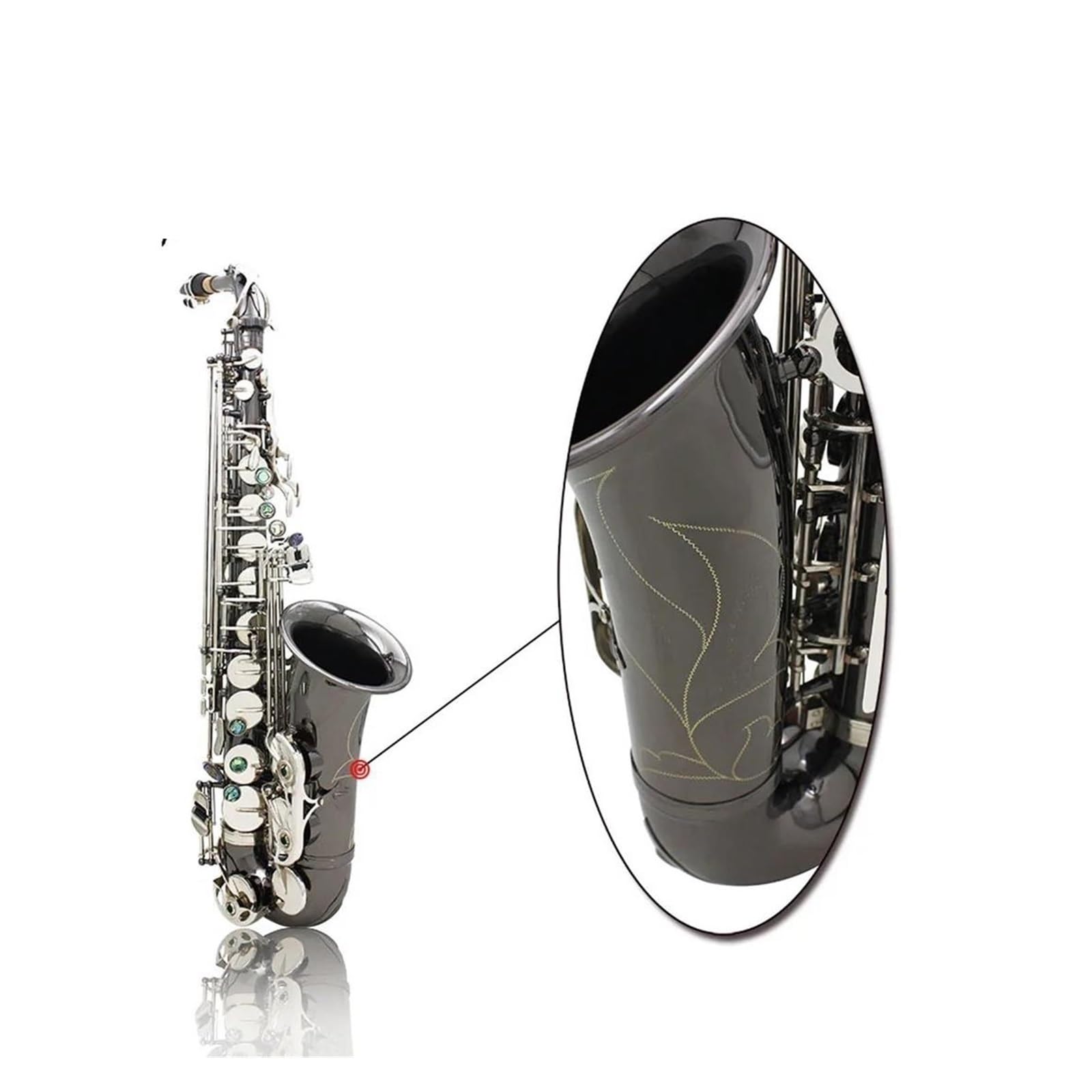 Saksofony Saksofon Profesjonalny Es Altowy Niklowany Na Czarno(Saxophone)