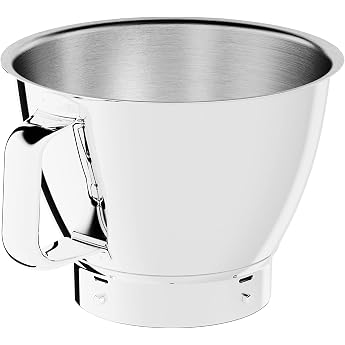 Kenwood Stainless Steel Bowl KAB50.000SS Accessories for Titanium Chef Baker and Titanium Chef Baker Patissier XL Food Processor Mixing Bowl with 5 Litre Capacity Dishwasher Safe Stainless Steel