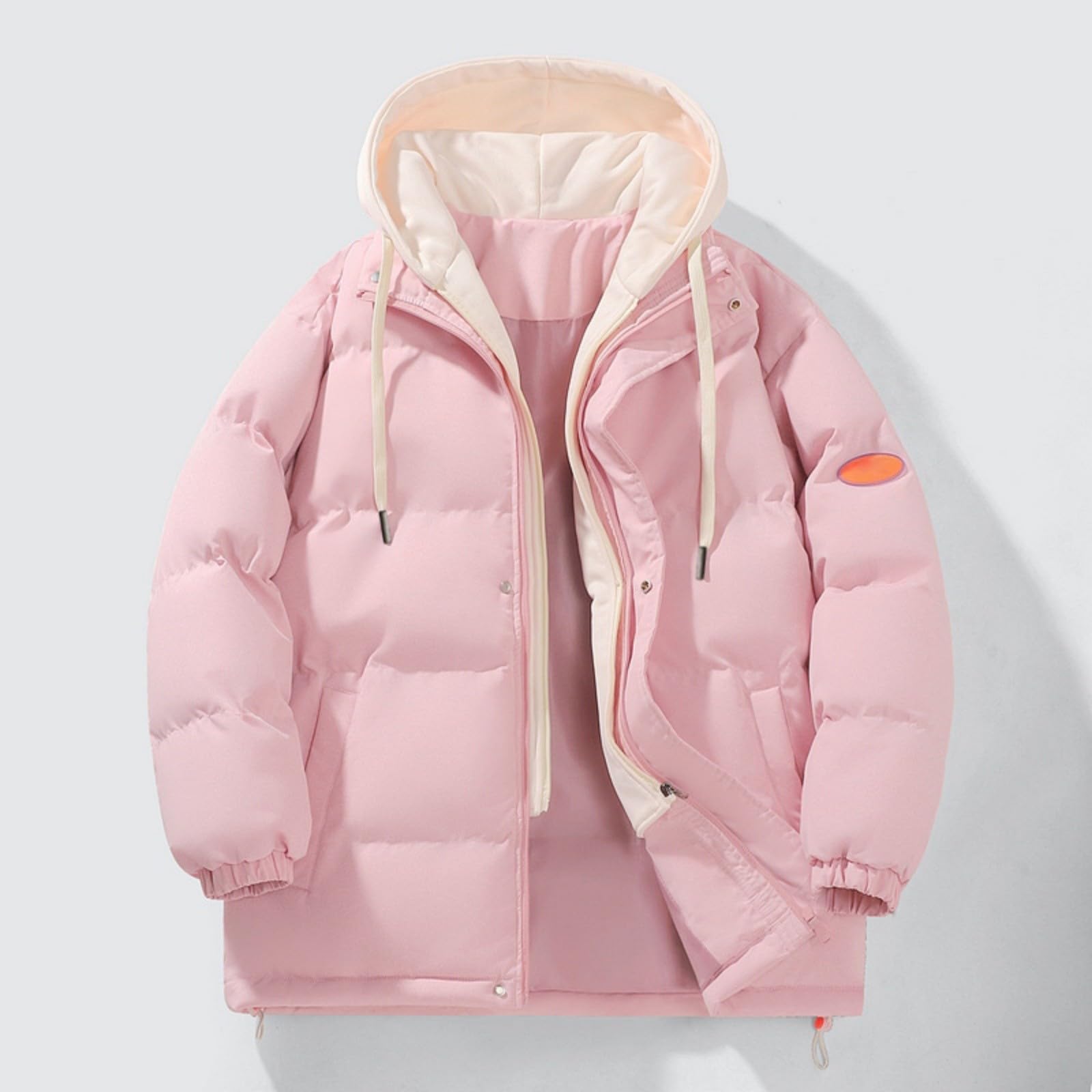 Piumino da donna con cappuccio con zip intera casual elegante piumino