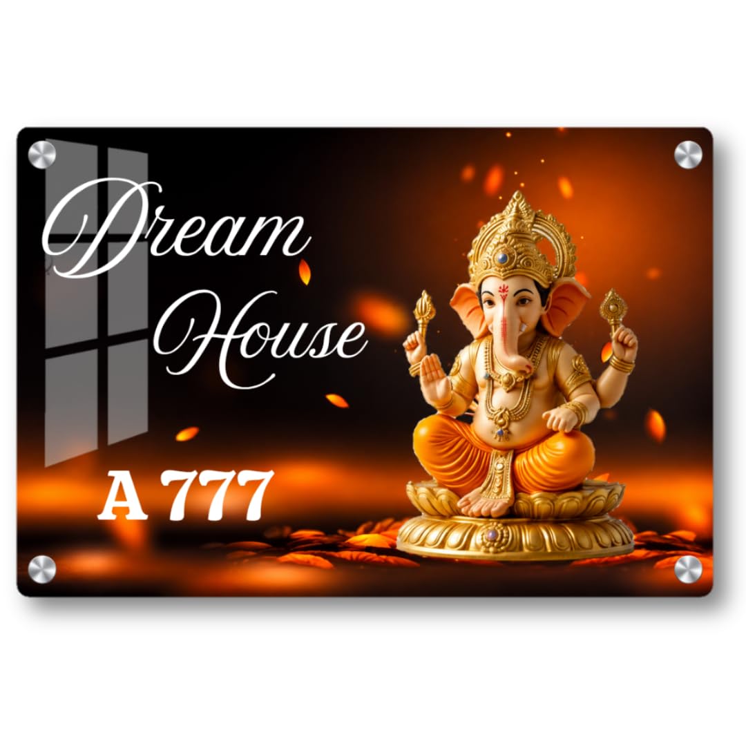 Customised Name Plate for Home Entrance, Acrylic, Golden, Wall Mount, Door Office Signage (Basuri, 8/12) — Amazon image 14