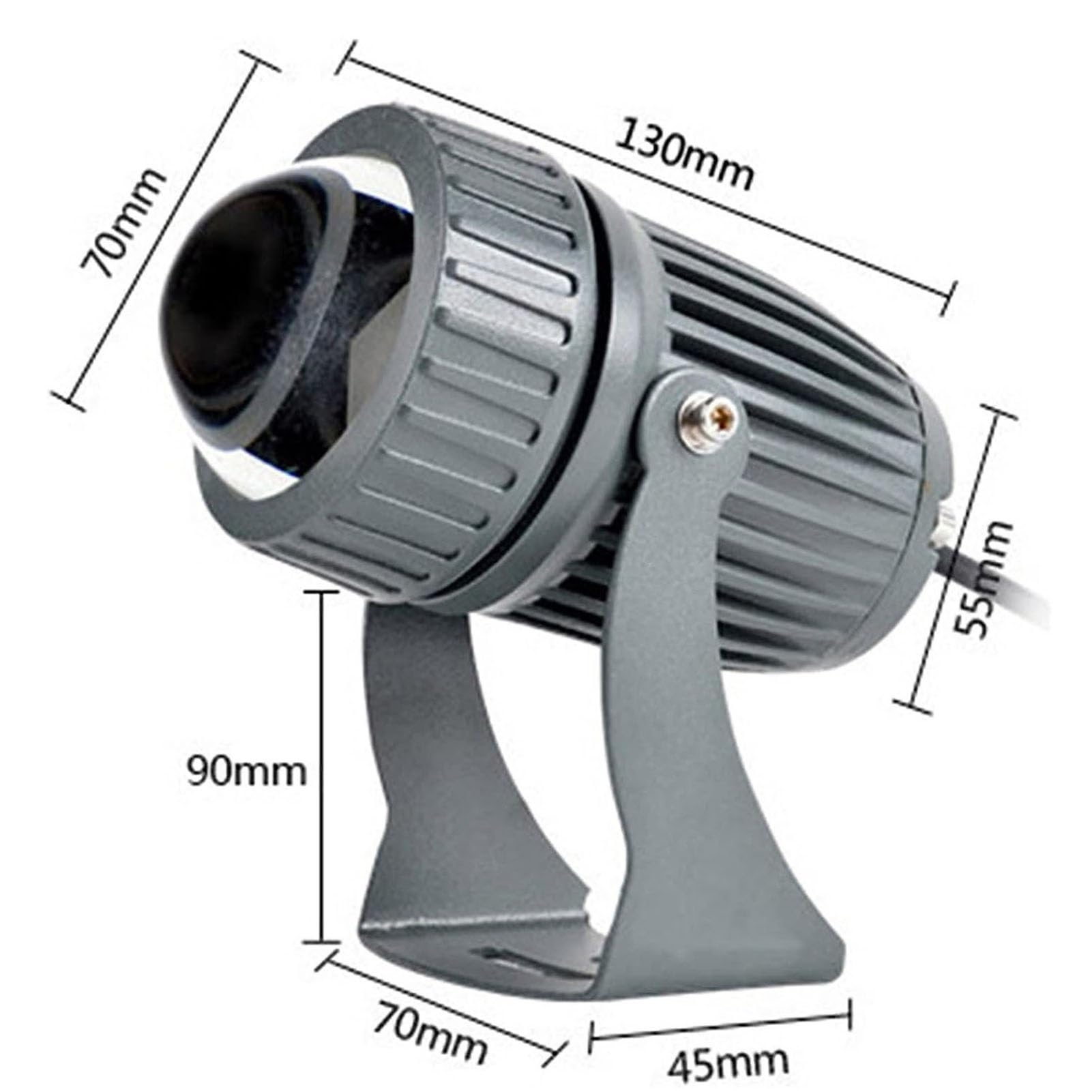 10W Outdoor Rotation Spot Light – IP65 Waterproof Narrow Beam Wall Washer, LED Long Range Floodlight With Convex Glass Lens, 15° Beam, 100m Distance, Blue/White/Green/Red/Warm White, 110-230V