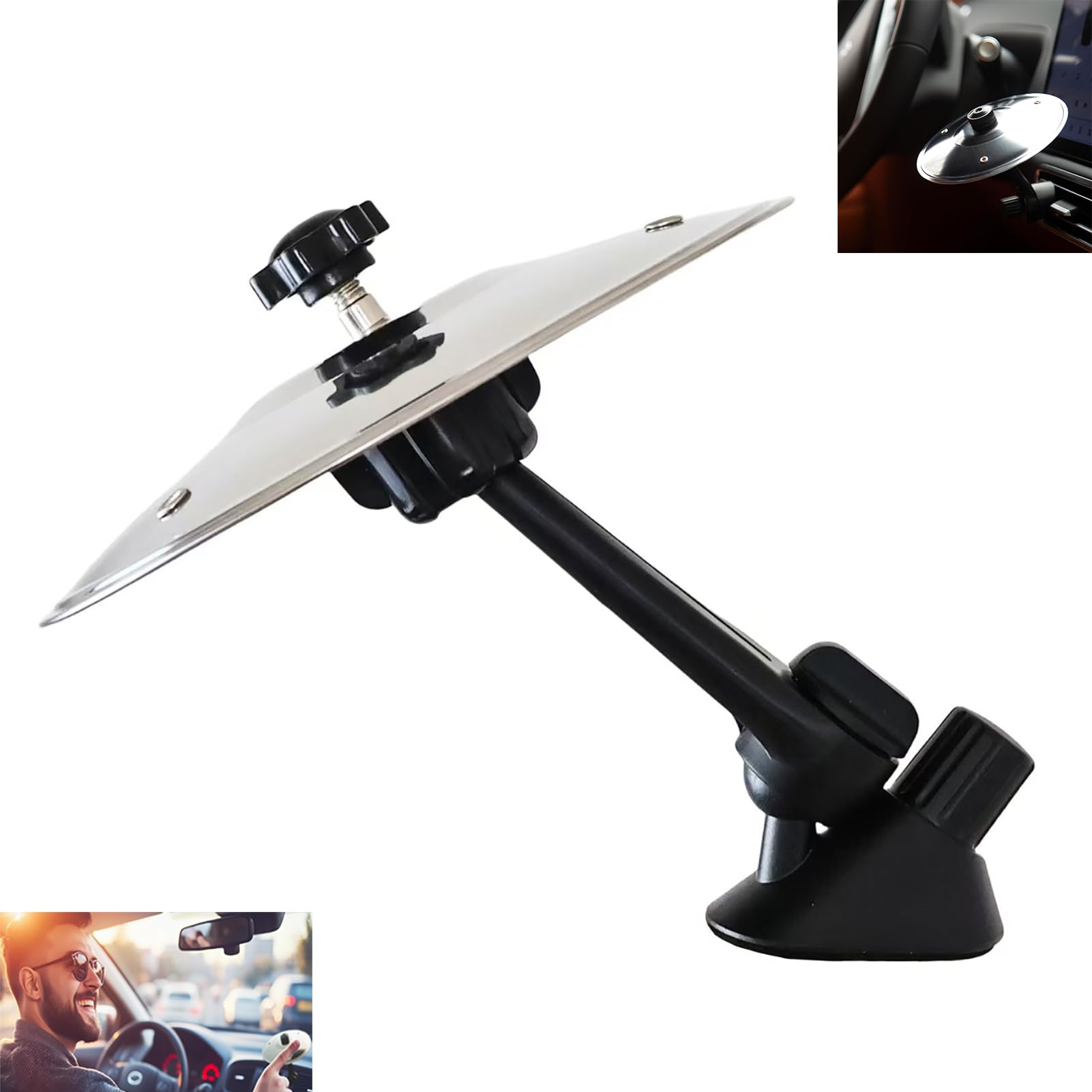 Car Drum Cymbal Air Vent - Rhythm Accessory for Drivers & Drummers, Easy Vent/Dashboard Install with Crisp Metallic Sound, Road Trip Gift (Silver)