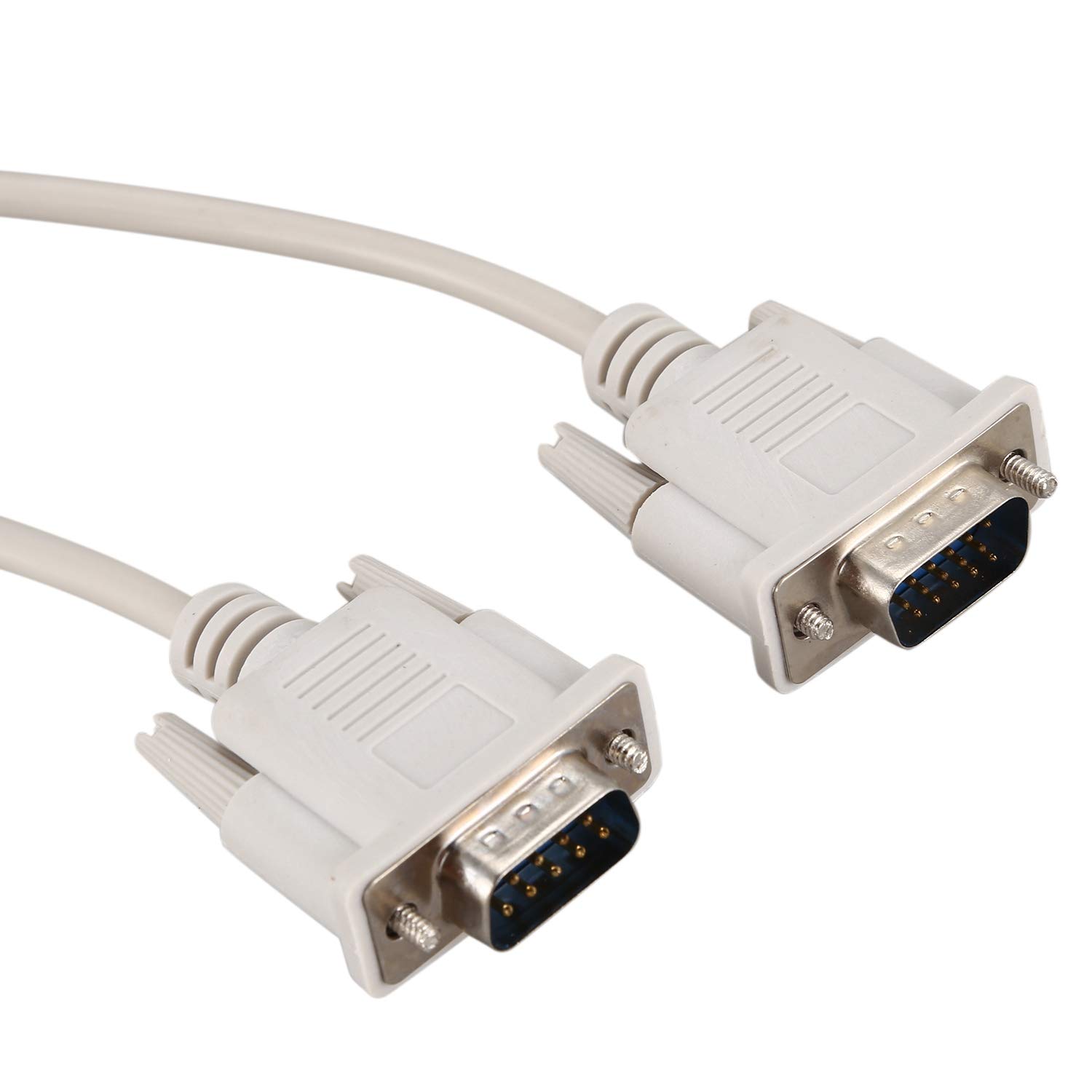 1,4 m RS232 DB9 9-pinowy męski na VGA wideo 15-pinowy męski kabel adaptera jasnoszary