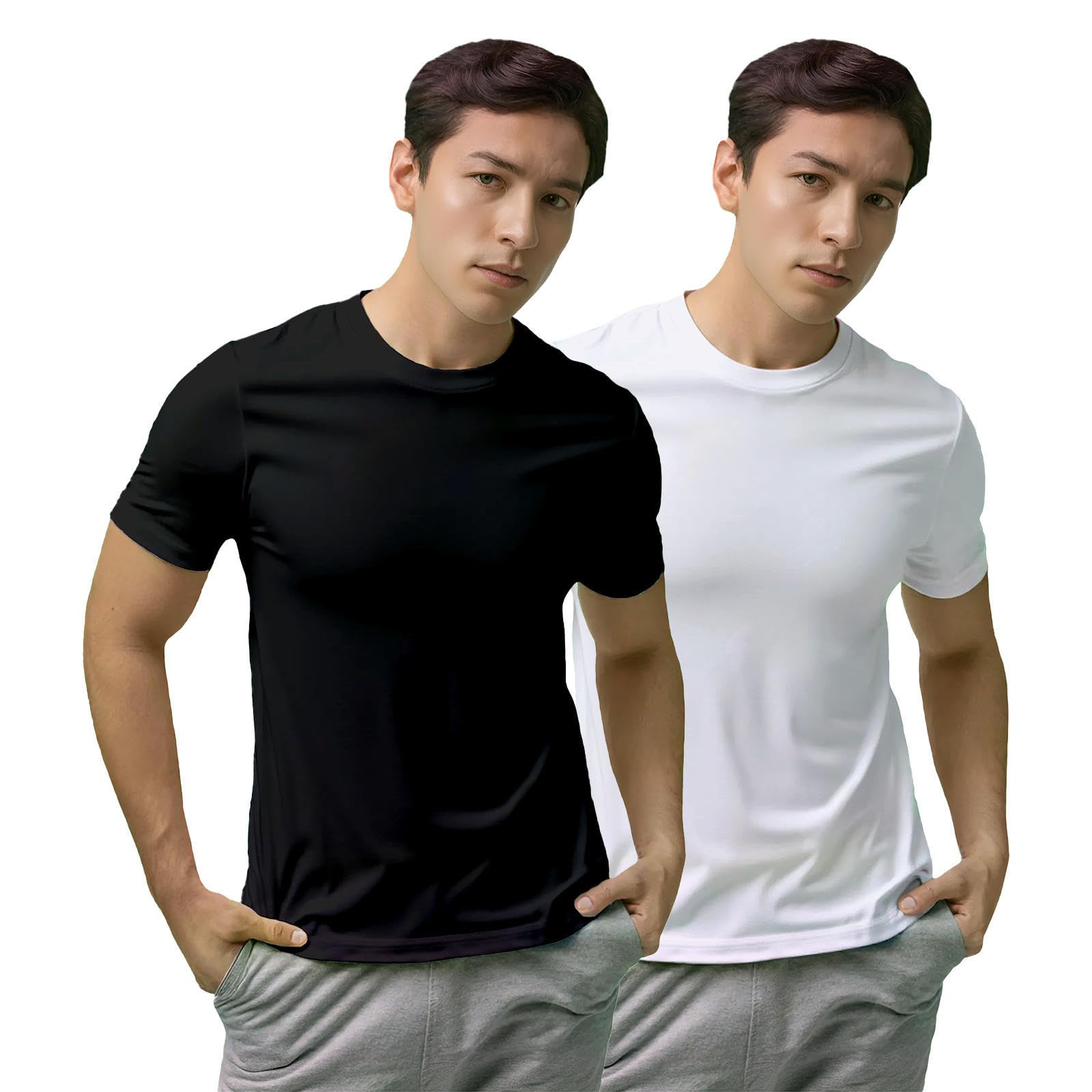 Gym T Shirts for Men Workout | Sports Tshirt for Man | Running Mens T-Shirts | Polyester Men's T Shirt | Quick Dry fit Training Active Wear | Badminton Football Jersey Tshirts-image-48