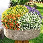 GREENRAIN Artificial Flowers Outdoor Fake Flowers for Decoration UV Resistant No Fade Faux Plastic Plants Garden Porch Window Box Décor (6 Bundles, 2#Yellow) - Image 5