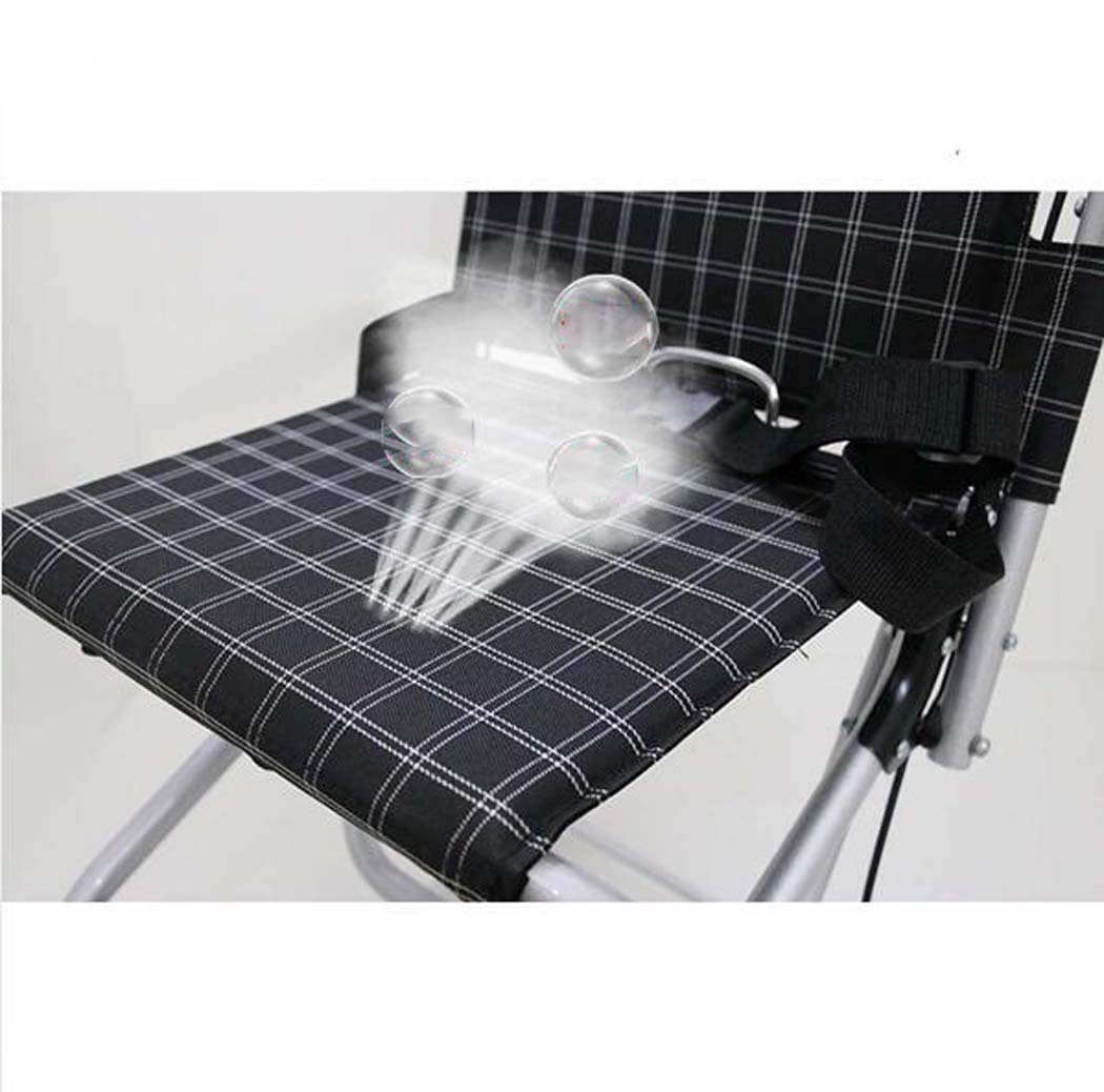 G.Z Silla De Ruedas Plegable con Reposapiés, Ultra Silla De Ruedas De Aluminio Ligero De Transporte con Frenos De Mano, para Adultos, 8 Pulgadas Ruedas,A