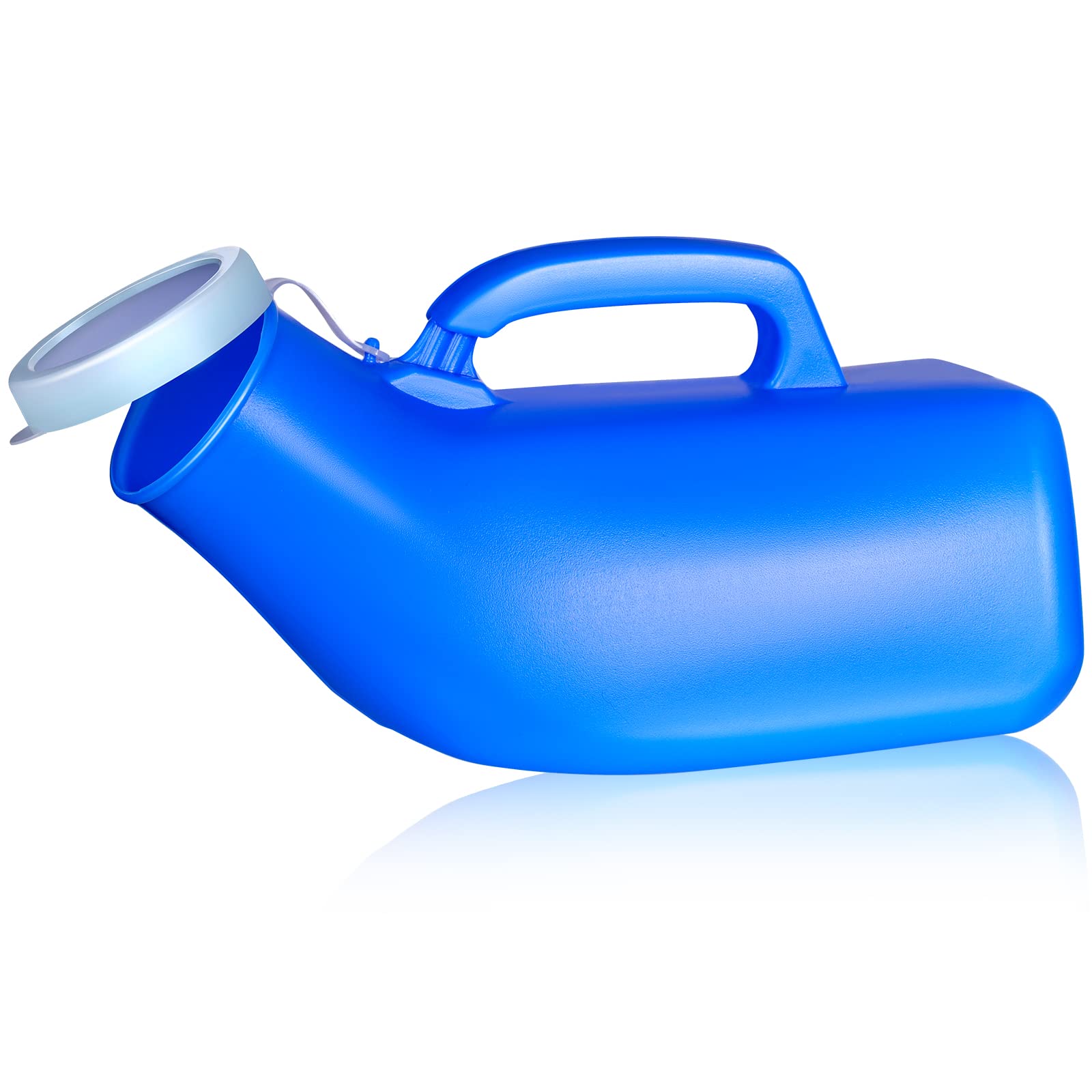 Male Urinals Urine Bottle for Men Portable Travel Pee Bottles Spill Proof Urinary Chamber with Screw-on-Lid Plastic Bedside Urinals for Men, 1L