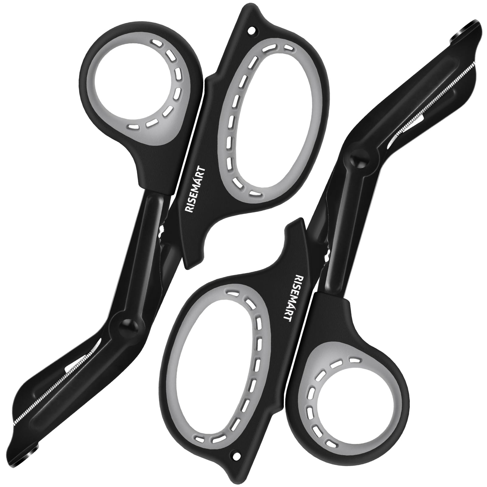 Trauma Shears - Medical Scissors Bandage Scissors for Nurses, 7.5" Fluoride Coated Non-stick Blades Nursing scissors, Ergonomic Comfort Grip Scissors for Doctor, Nurses,Students,EMT,First Aid Black*2
