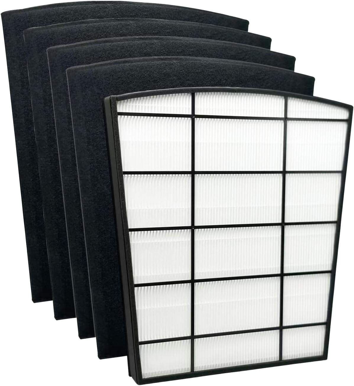 HP800 Filter Replacement Set Compatible with Hunter HP800 Multi Room Large Console Air Cleaner Purifier, Part Number H-HF800-VP H-PF800, 1 Filter and 4 Carbon Pre-Filter