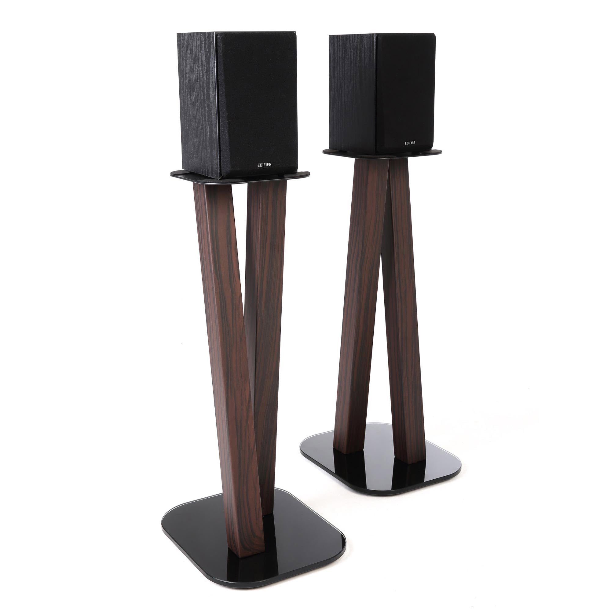 EXIMUS One Pair Fixed Height Universal Speaker Floor Stands - Espresso - 600 Series-image-22