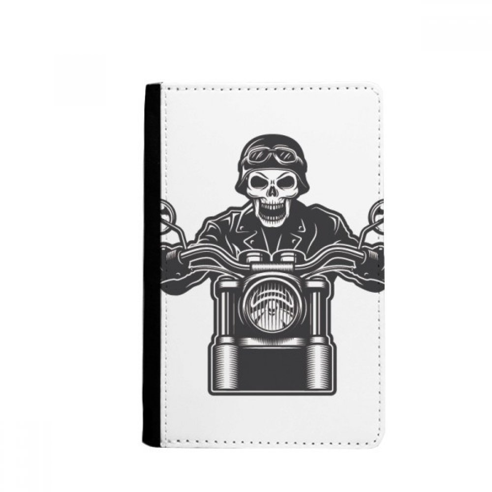 DIYthinker Motorcycle Skeleton Lights Goggles Pattern Passport Holder Notecase Burse Wallet Cover Card Purse