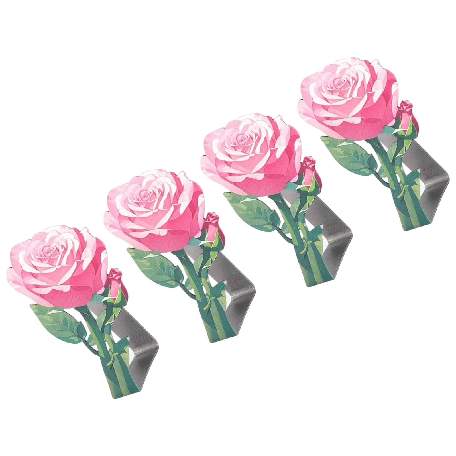 Xjdzineq Stainless Steel Rose Floral Tablecloth Clips | Rustproof Table Fasteners for Indoor Outdoor Dining Decor Tablecloth Clamps