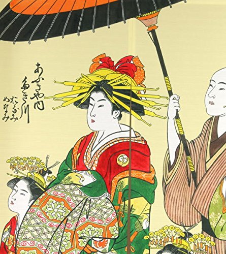 浮世絵のれん　150㎝×85㎝ のれん 暖簾 おしゃれ 和風 ロング 浮世絵のれん 85×150cm 短冊