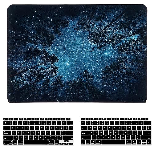 Image of MacBook Air 13 inch Case (A1932, 2018-2019 Release), Soft-Touch Matte Plastic Hard Protective Case Cover Only Compatible MacBook Air 13.3 inch with Retina Display Touch ID - Forest Starry