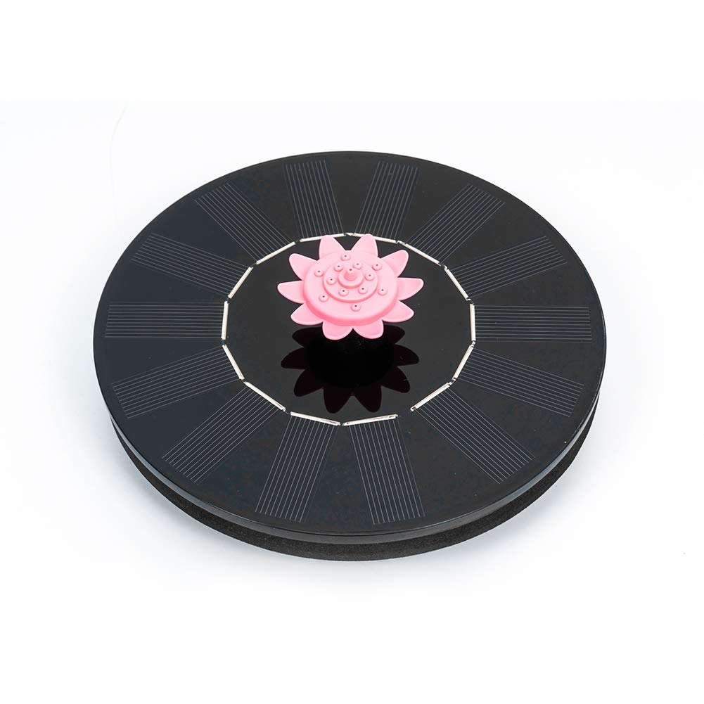 Solar Powered Water Fountain, 1.4w Solar Pump Birdbath Fountain with 6 Petal Nozzles, Free Standing Floating Solar Water Fountain Pump for Garden, Fish Tank, Pond and Pool