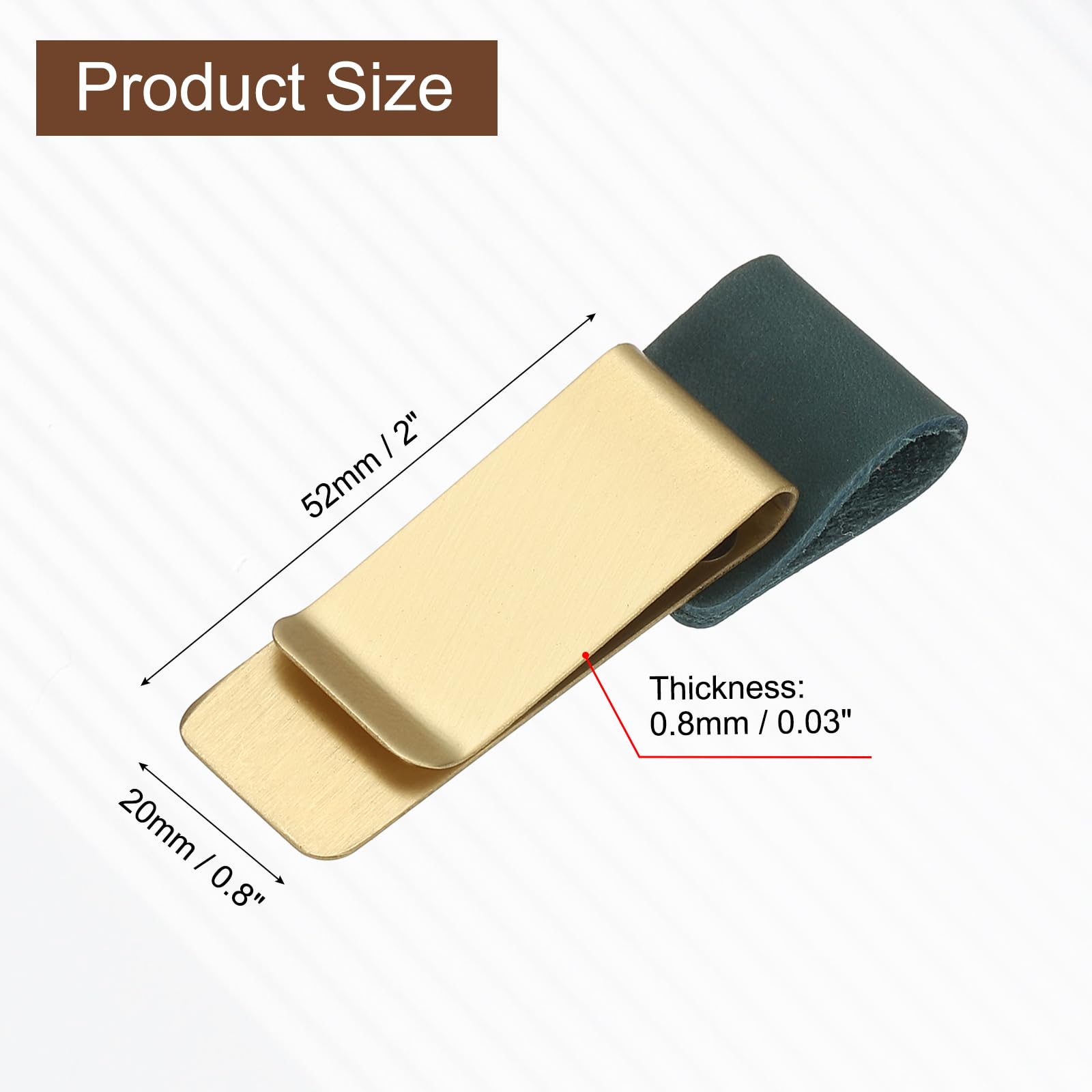 PATIKIL Pen Loop for Notebook Brass Book Clip with Leather Pen Holder for Notebooks Journals Planner Blue - Image 2