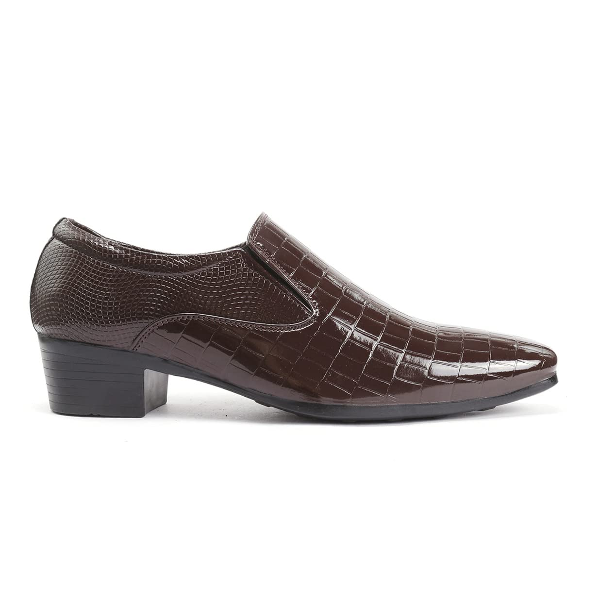 YUVRATO BAXI Mens 2 Inch Heel Height Increasing Brown Moccasin Wedding Shoes- 9 UK (B0BNJCYS58) Amazon Price History, Amazon Price Tracker