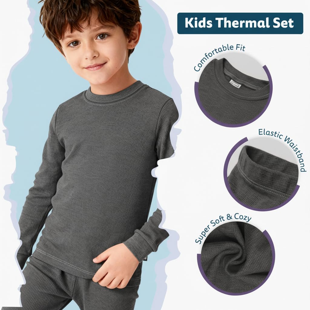 City Threads Thermounterwäsche-Set für Jungen, lange Unterhose, weiche atmungsaktive Baumwoll-Basisschicht – hergestellt in den USA