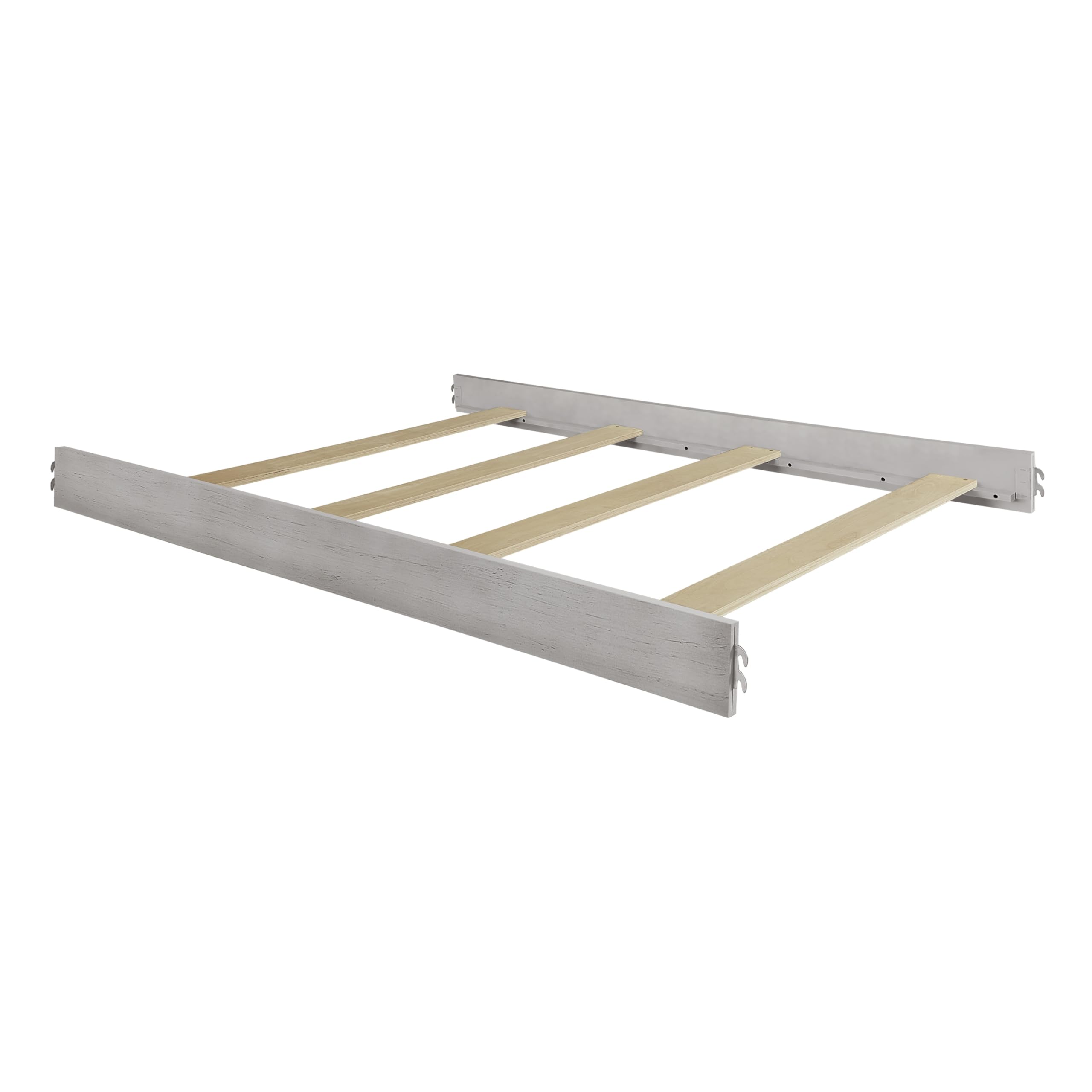 Evolur Full-Size Bed Conversion Rails, Designed &amp; Tested Cribs, Durable Hardwood Build with Secure Mattress Slats, Easy Assembly - Sunbleached