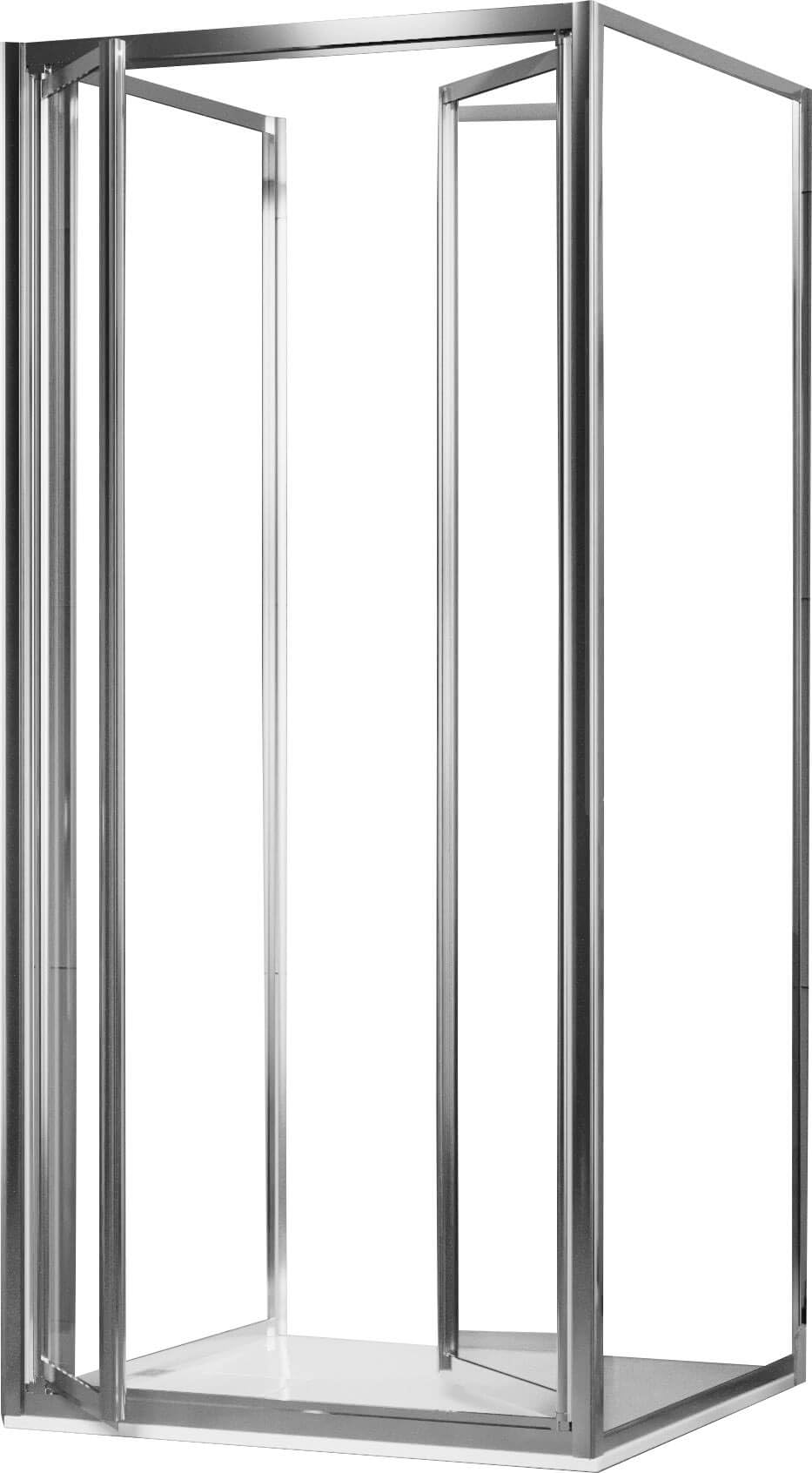 Box Doccia 3 lati 80x80x80 cm 2 Ante Battenti in Cristallo Trasparente 4-6mm H185 Trio