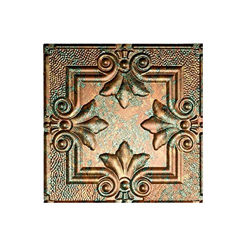 Fasäde Regalia Decorative Vinyl Glue Up Ceiling Panel In Copper Fantasy (12X12 Inch Sample) #TOP23