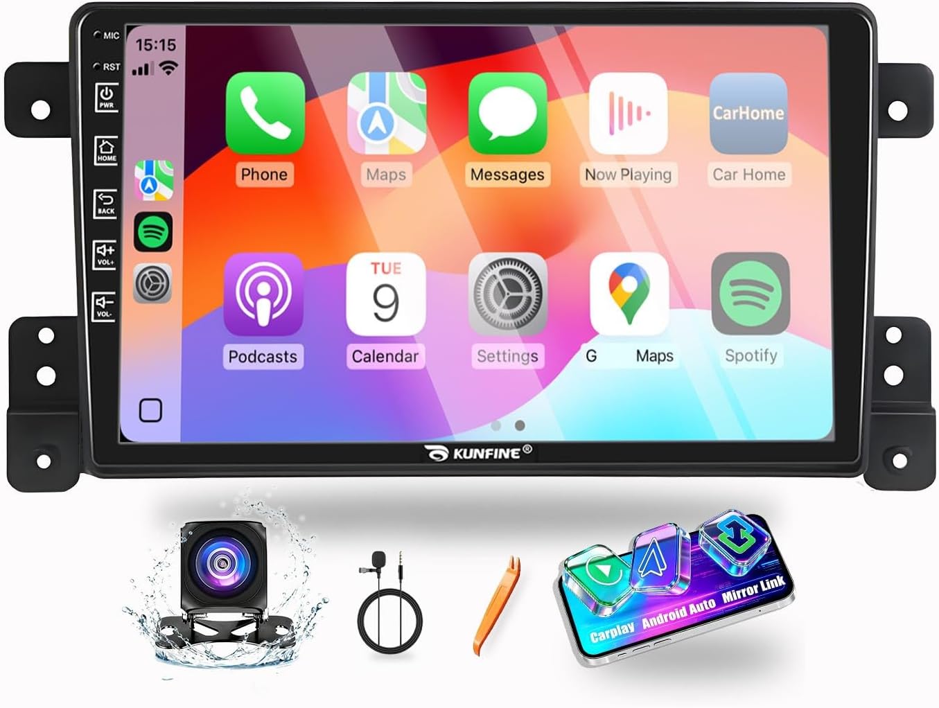 for Suzuki Vitara 2005-2014 Car CarPlay Android Auto Navigation Stereo GPS Radio Reverse Camera Display 9" IPS Touchscreen Headunit Tablet Pad Media Player, if Applicable Quad Core 2G+32G