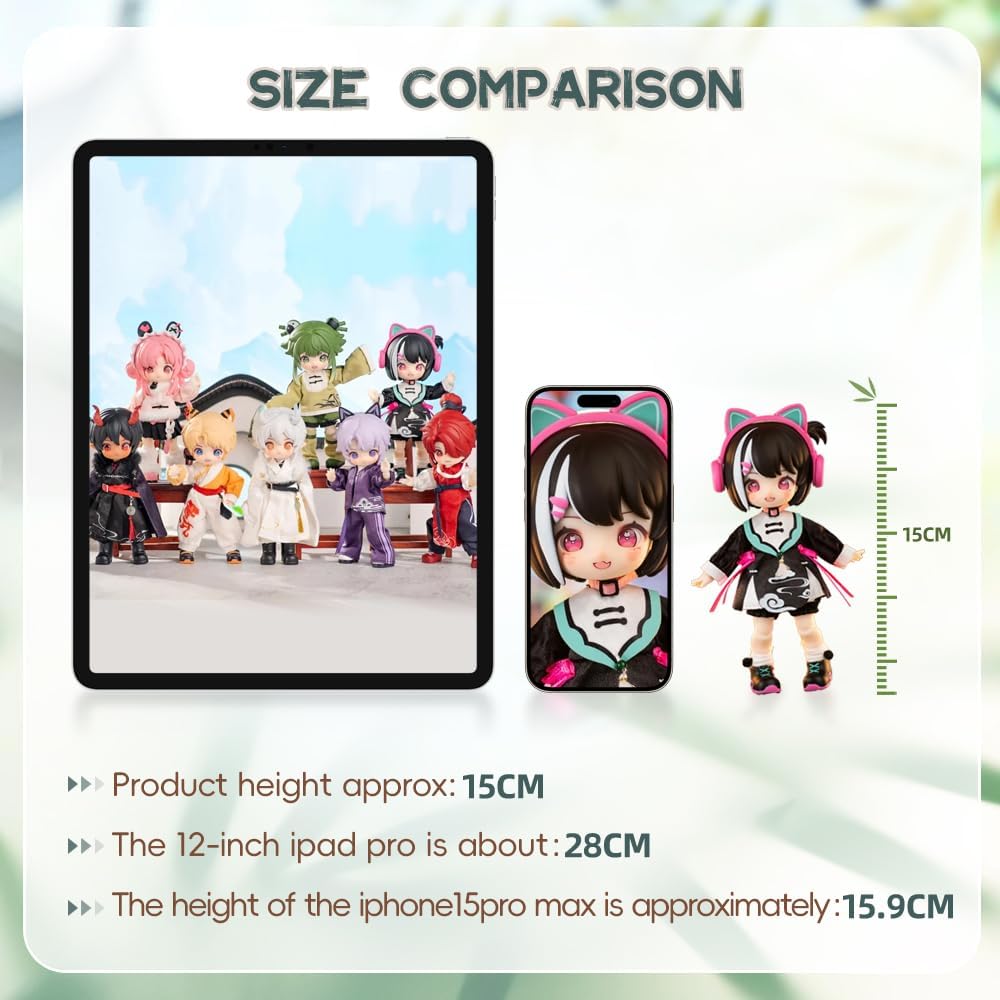 Study Tour Series Blind Box, 1/12 BJD Doll OB11 Size Action Figures, Movable Dolls with Doll Clothes Surprise Gift Toys (Two Boxes)