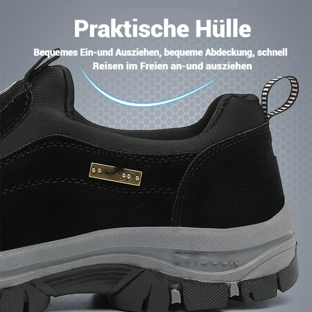 Zapatillas de senderismo para hombre, con forro polar, impermeables y antideslizantes, ligeras, cómodas, transpirables, para senderismo, senderismo