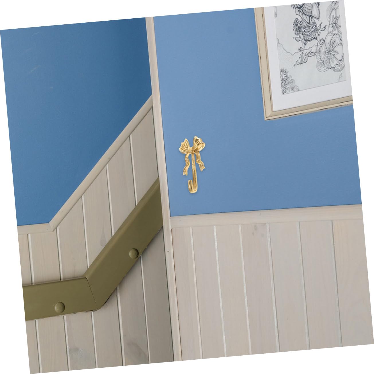 Ganci da Muro Decorativi e Portanti 2 Pezzi in Ottone a Forma di Fiocco Design Elegante e Retrò per Camera da Letto e Ufficio